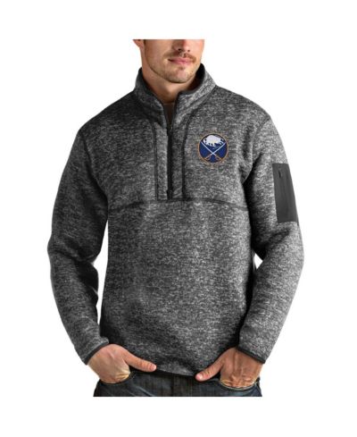 Antigua Men's Heather Gray Buffalo Sabres Fortune Half-Zip Pullover Jacket