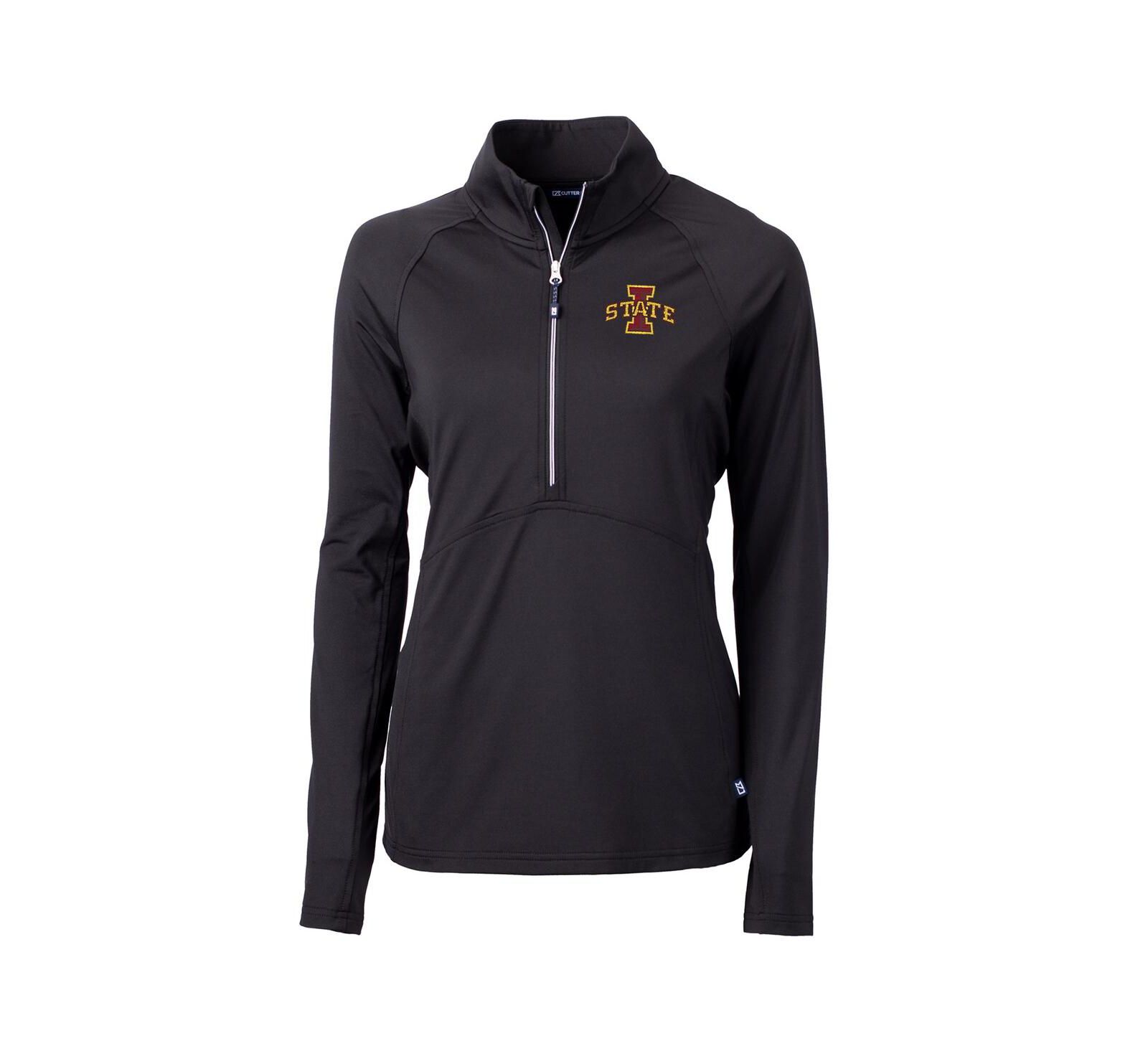 Cutter & Buck Women's Black Iowa State Cyclones Adapt Eco Knit Half-Zip Pullover Jacket