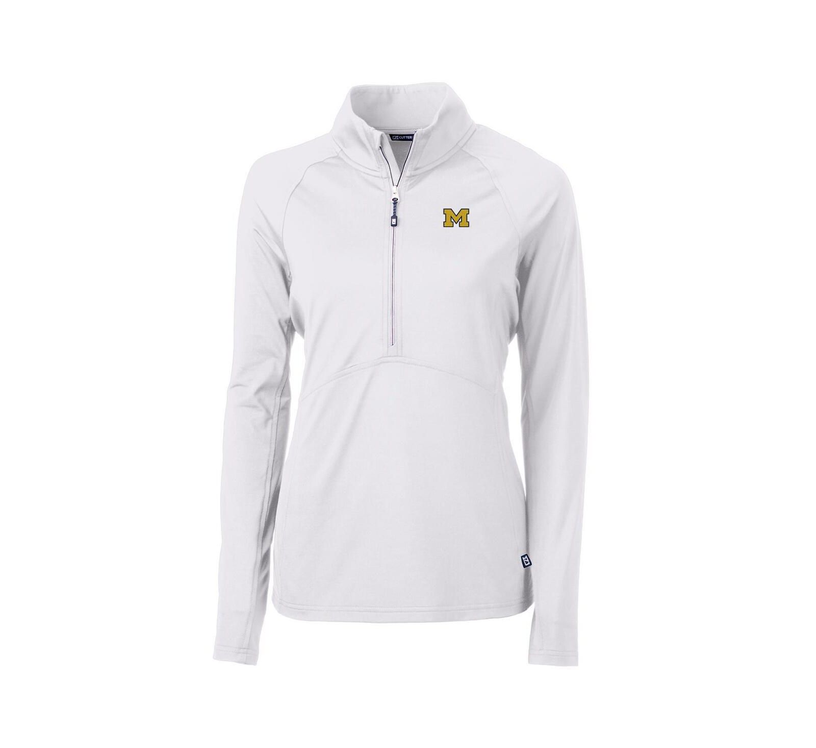 Женская куртка Cutter & Buck Michigan Wolverines Adapt Eco Knit Half-Zip Pullover