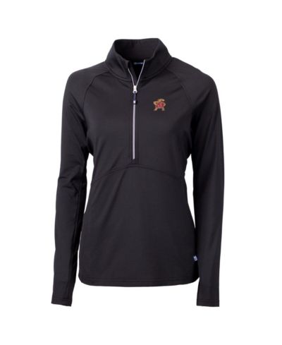 Cutter & Buck Women's Black Maryland Terrapins Adapt Eco Knit Half-Zip Pullover Jacket