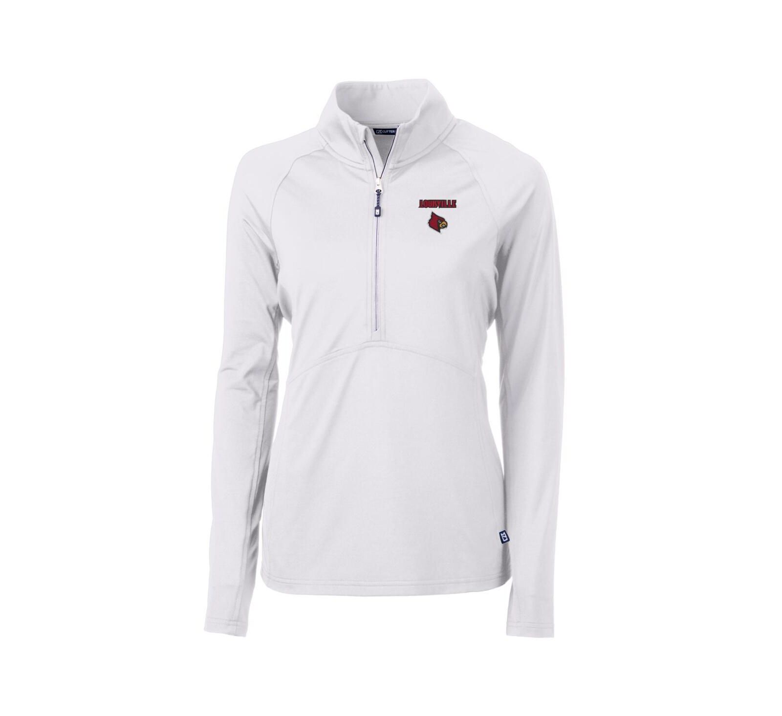 Cutter & Buck Women's White Louisville Cardinals Adapt Eco Knit Half-Zip Pullover Jacket