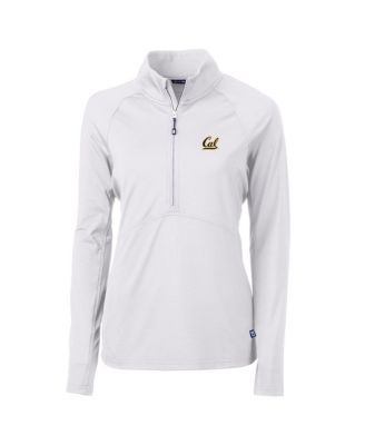 Cutter & Buck Women's White Cal Bears Adapt Eco Knit Half-Zip Pullover Jacket