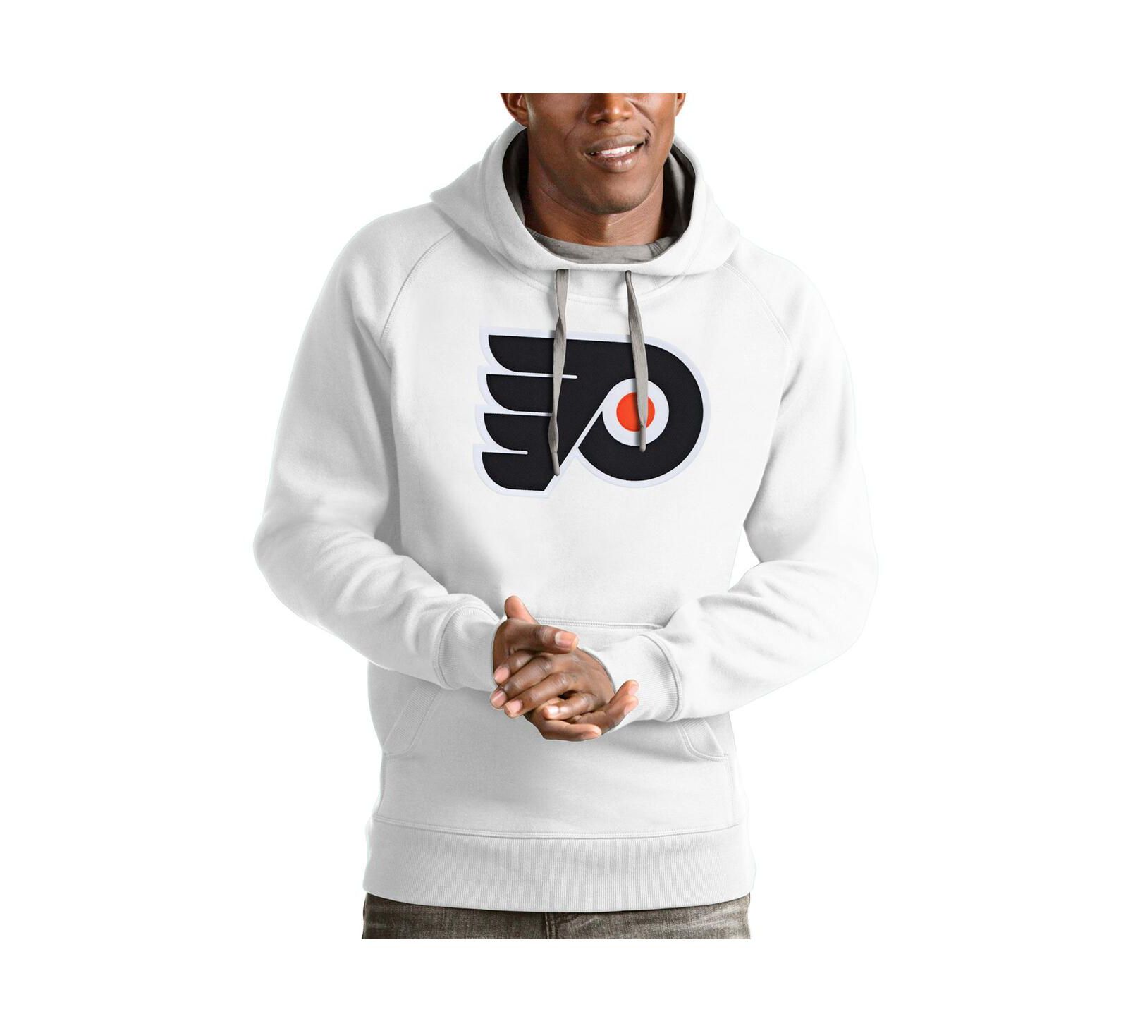 Мужское худи Antigua White Philadelphia Flyers Logo Victory Pullover