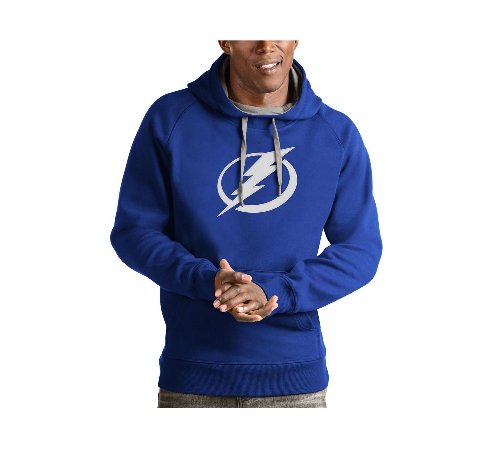 Antigua Men's Blue Tampa Bay Lightning Logo Victory Pullover Hoodie
