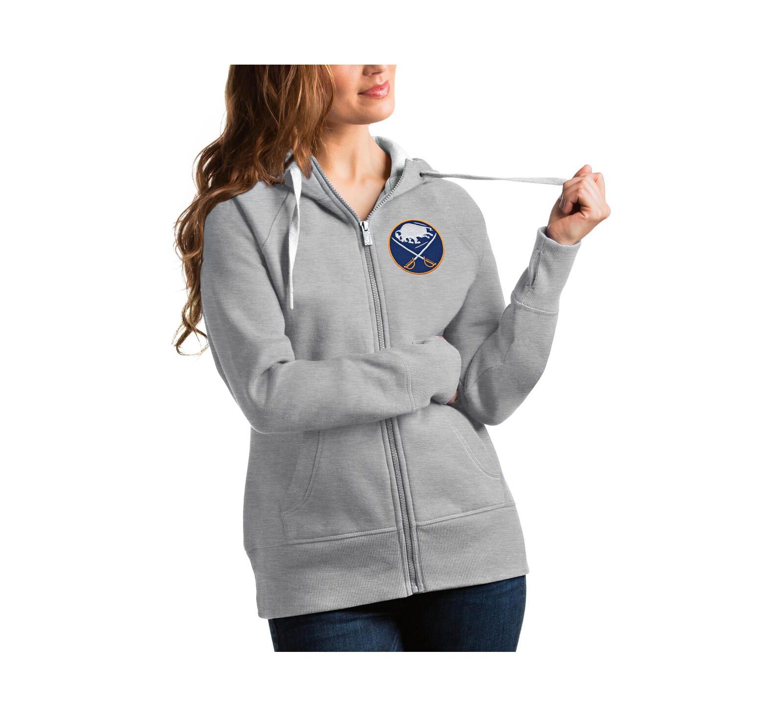 Худи Antigua Women's Heathered Gray Buffalo Sabres Victory Full-Zip