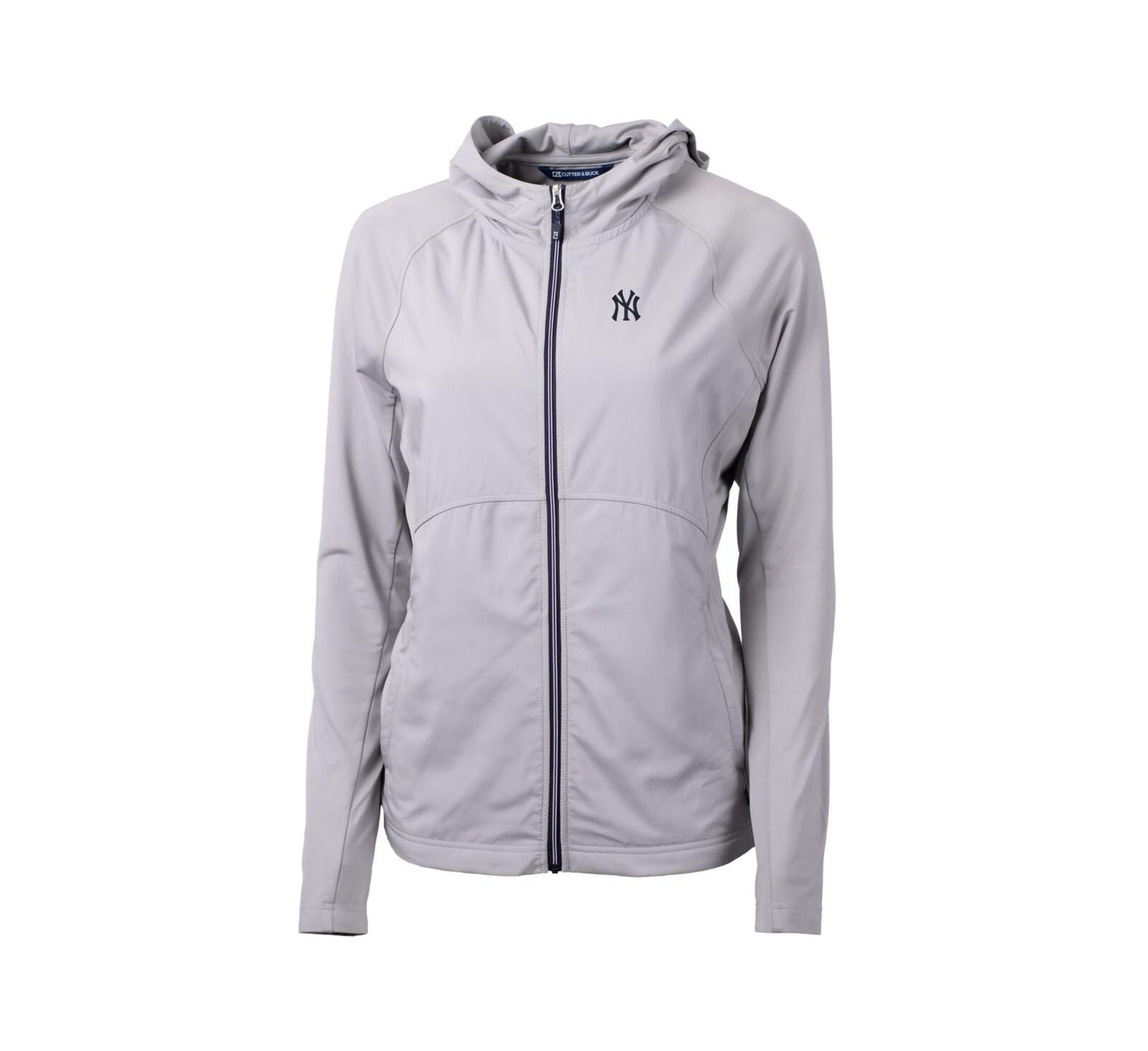 Cutter & Buck Women's Gray New York Yankees Adapt Eco Knit Full-Zip Jacket