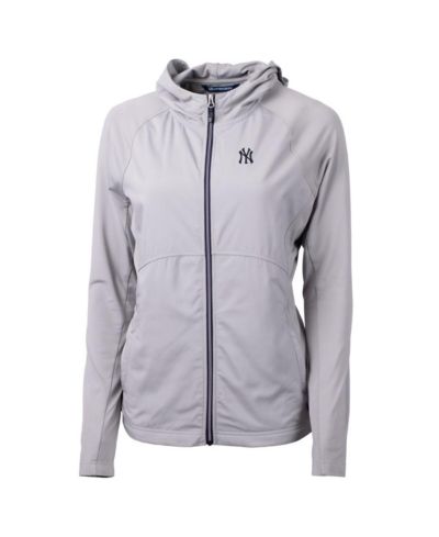 Cutter & Buck Женская куртка с полной молнией New York Yankees Adapt Eco Knit, серая