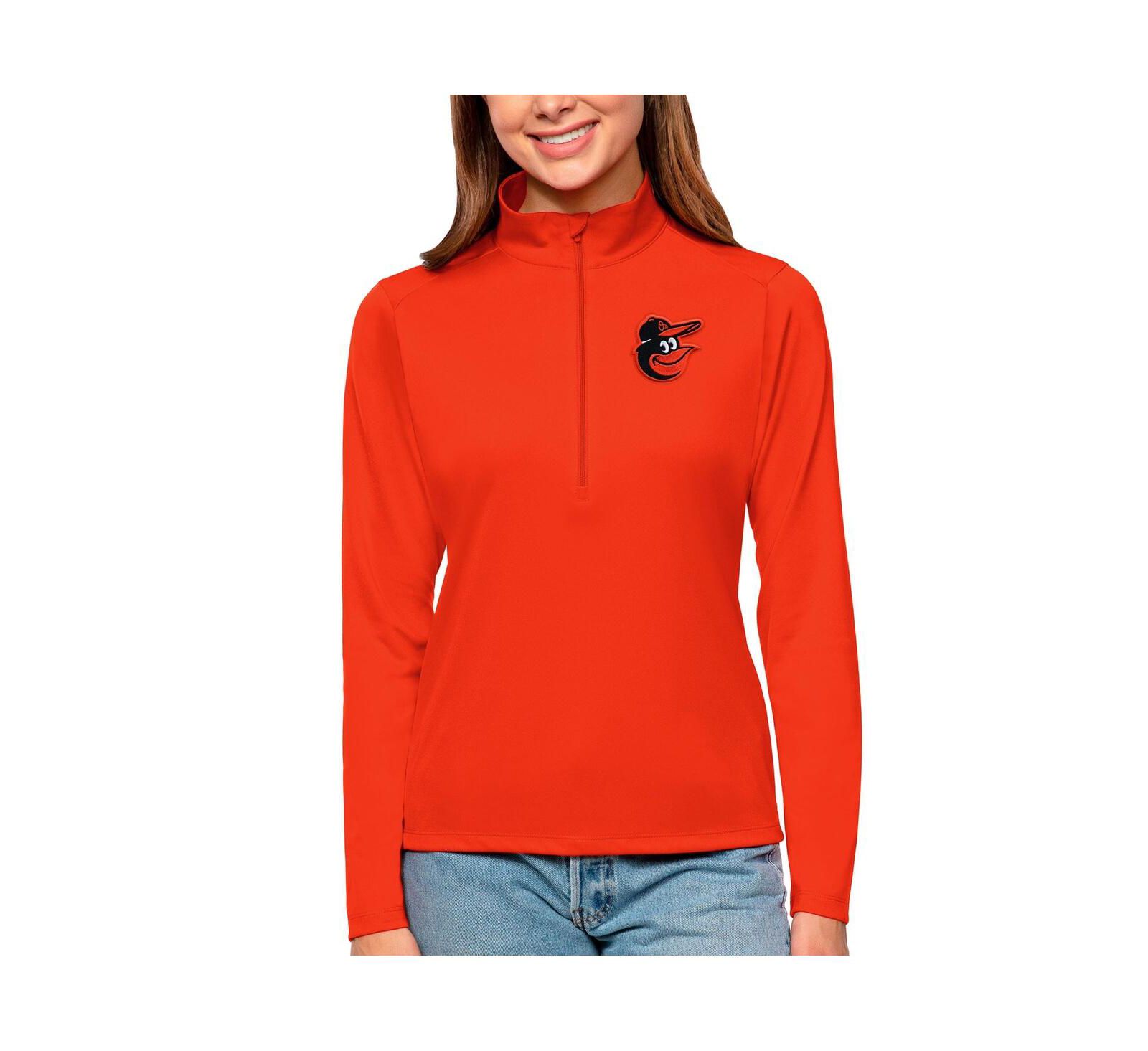 Женский джемпер Antigua Orange Baltimore Orioles Tribute Quarter-Zip Pullover Top