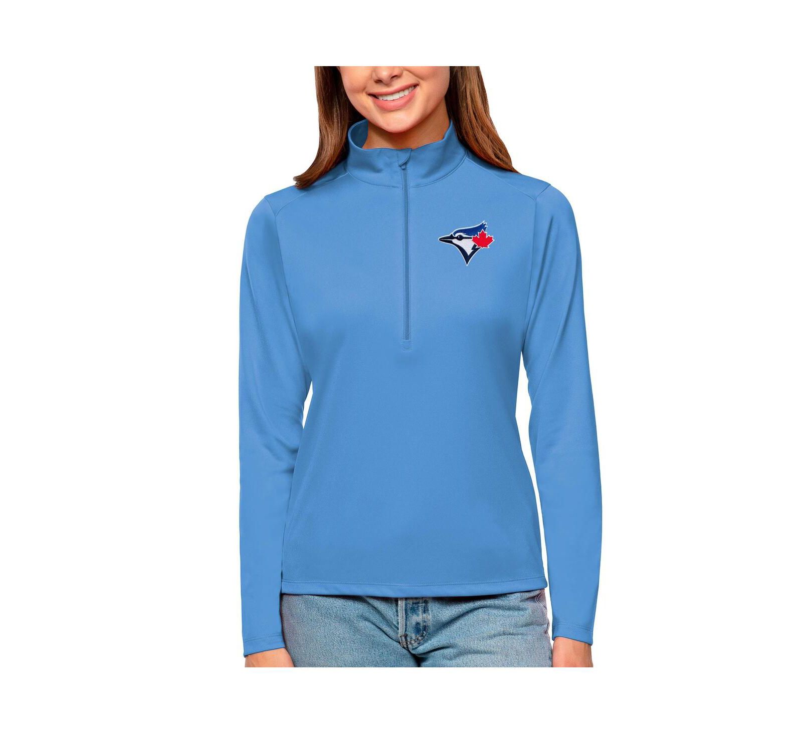 Antigua Women's Powder Blue Toronto Blue Jays Tribute Quarter-Zip Pullover Top