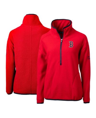 Cutter & Buck Женская куртка-толстовка на молнии Boston Red Sox Cascade Eco Sherpa Fleece, красная
