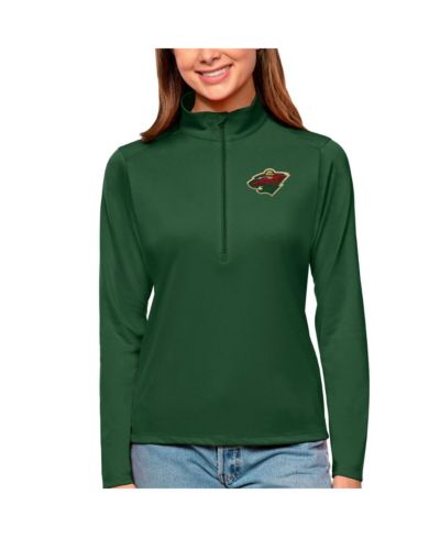 Antigua Женский пуловер Minnesota Wild Tribute с молнией на четверть, темно-зеленый