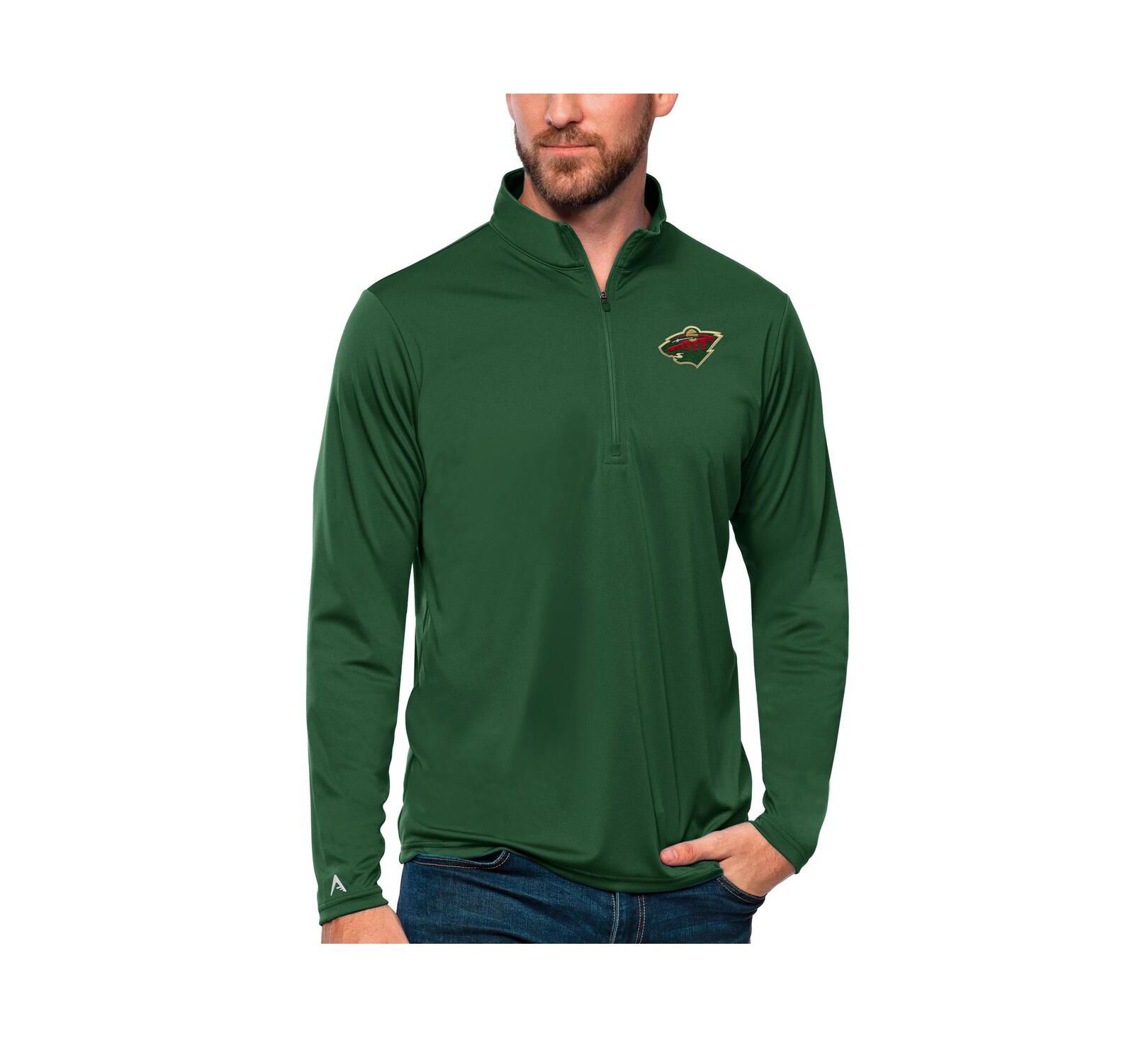 Antigua Men's Green Minnesota Wild Tribute Quarter-Zip Pullover