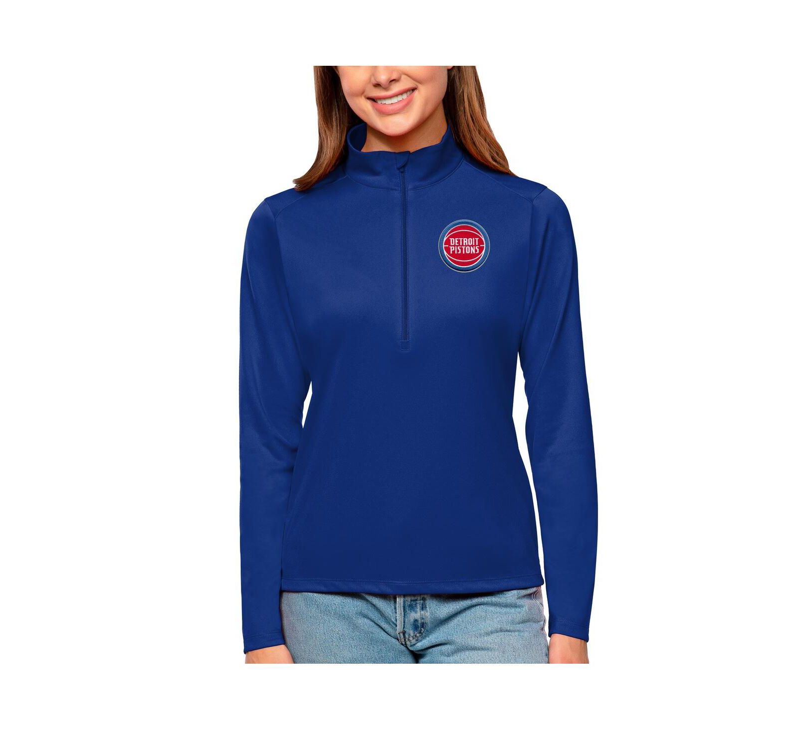 Женский топ Antigua Blue Detroit Pistons Tribute Half-Zip