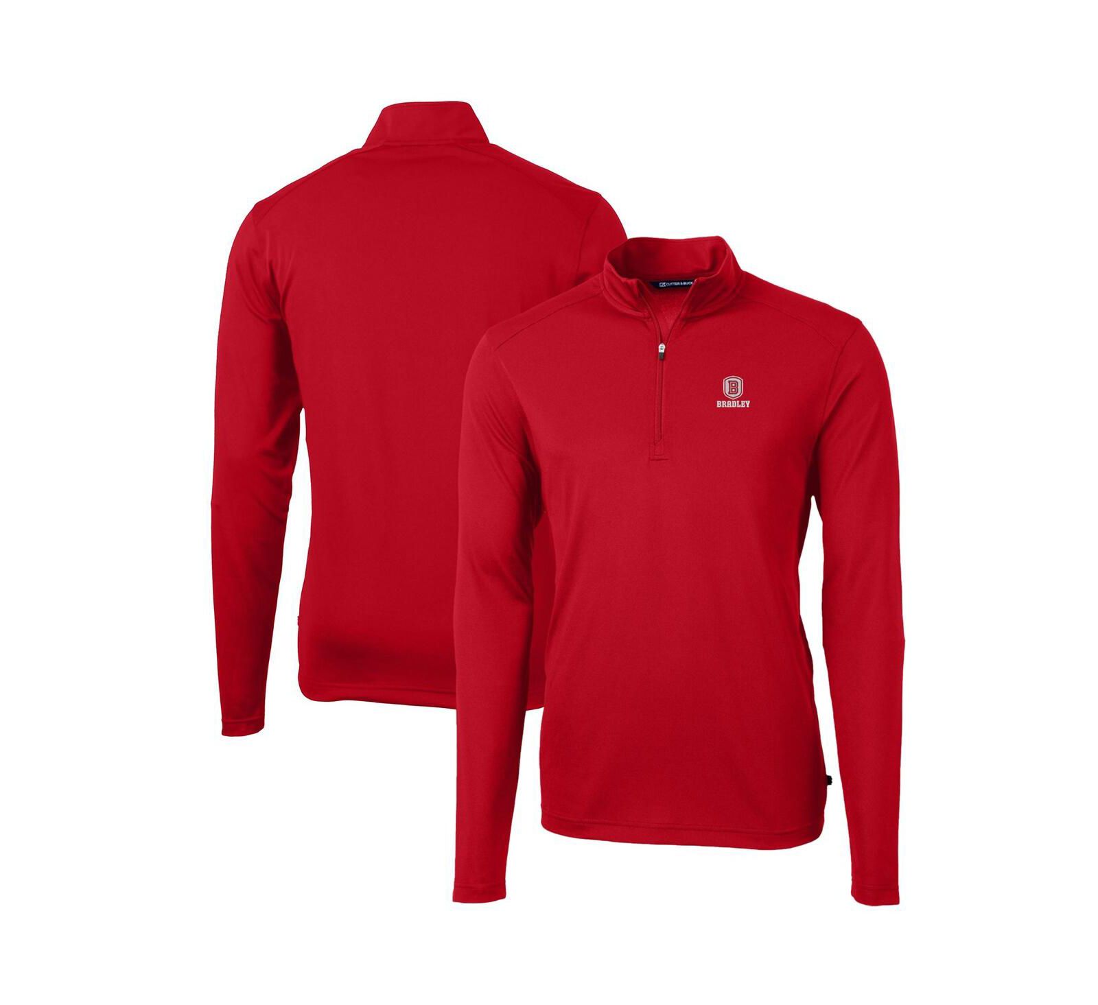 Cutter & Buck Men's Red Bradley Braves Big & Tall Virtue Eco Pique Quarter-Zip Pullover