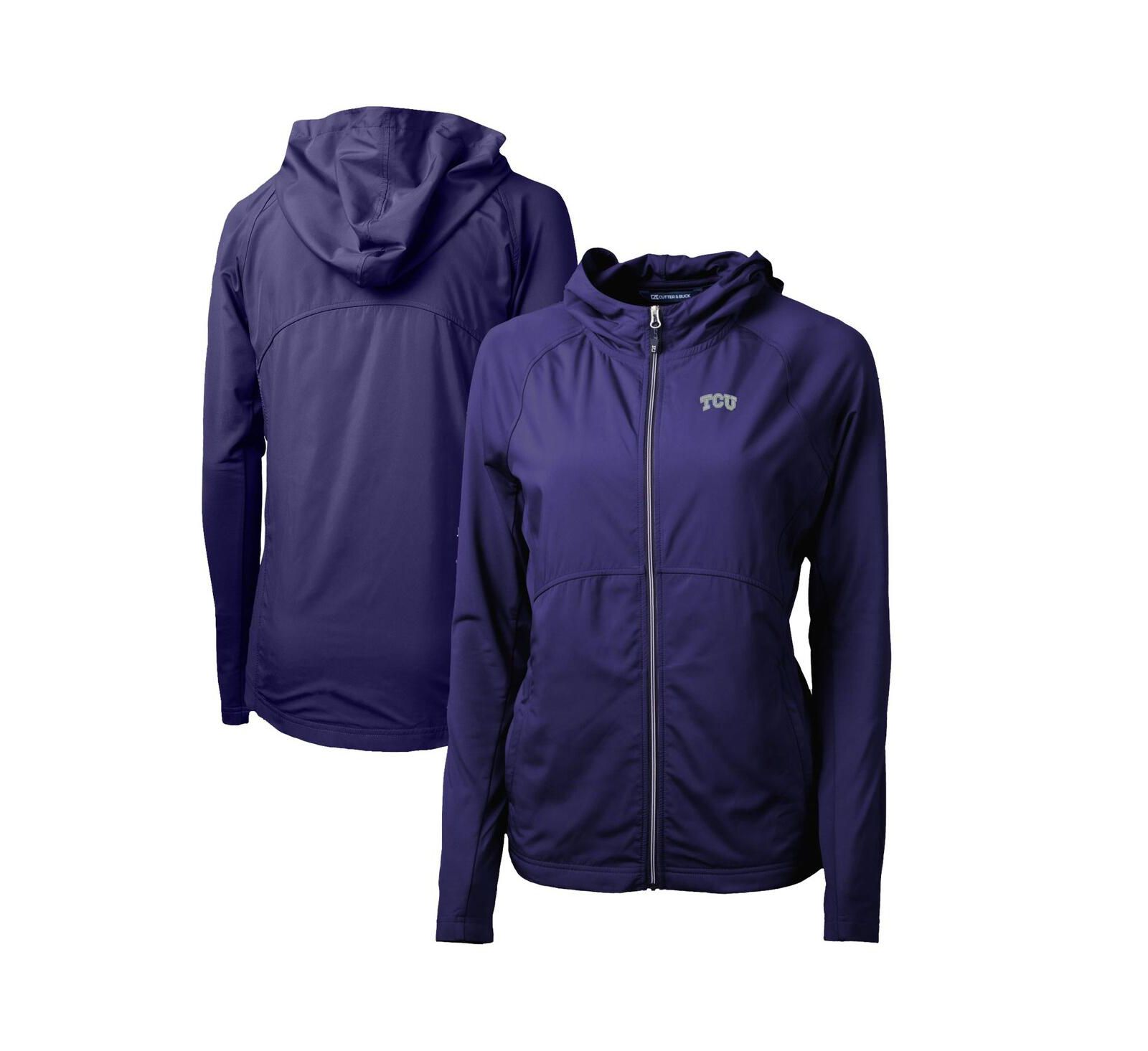 Худи Cutter & Buck Women's Purple TCU Horned Frogs Adapt Eco Knit с полной молнией