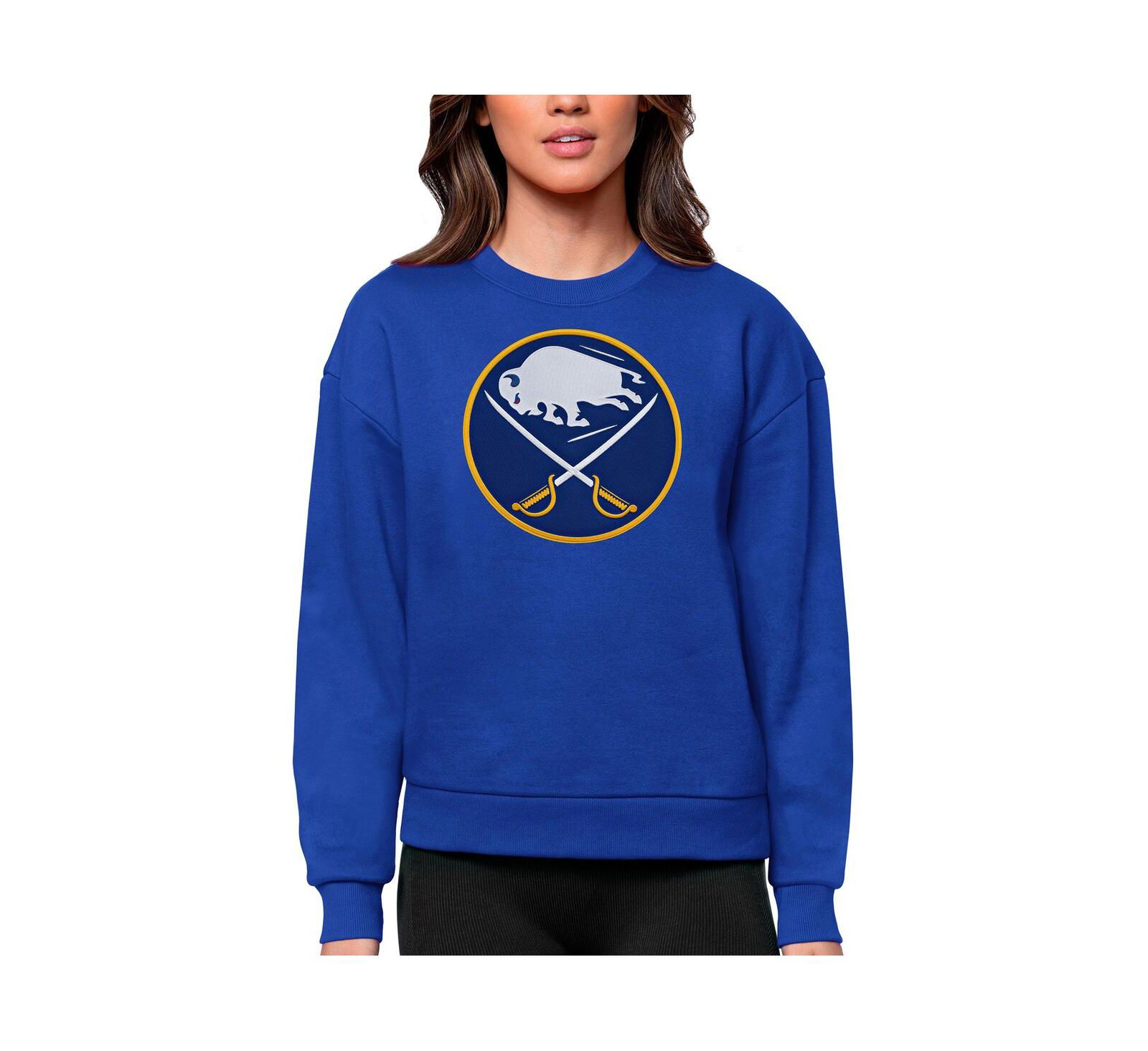 Antigua свитшот Women's Buffalo Sabres Primary Logo Team Logo Victory Crewneck Pullover