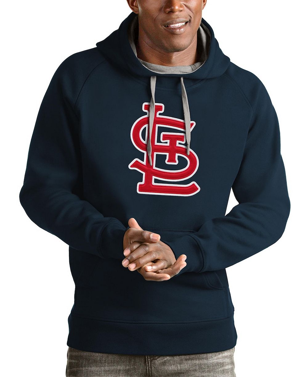 Antigua Men's Navy St. Louis Cardinals Victory Pullover Team Logo Hoodie