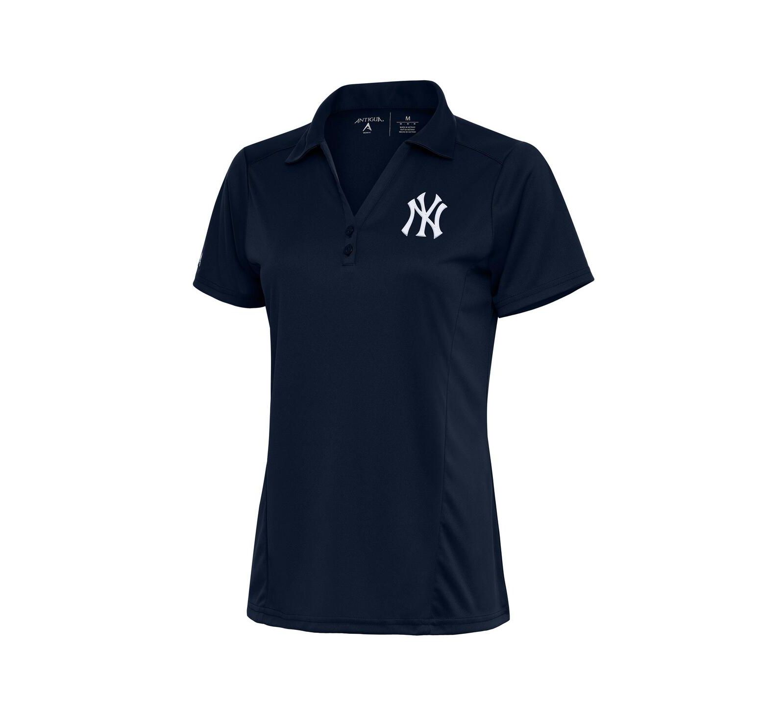 Женская рубашка-поло Antigua New York Yankees Logo Tribute Navy