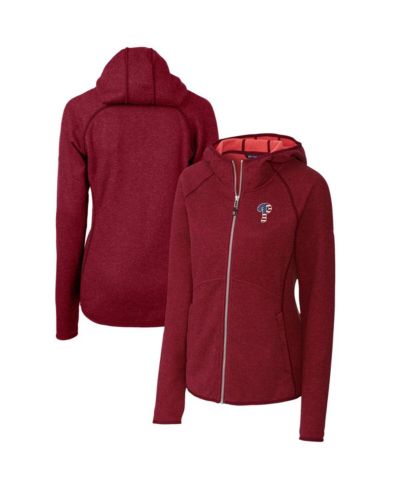 Cutter & Buck Women's Cardinal Philadelphia Phillies Americana Logo Mainsail Sweater-Knit Full-Zip Hoodie