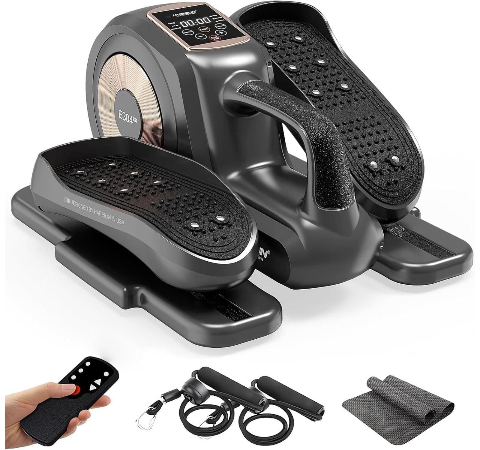 HARISON Under Desk Elliptical for Seniors, 12-Level Speed Leg Exerciser with Remote and Multi-Functional LCD Display(HRM-E305)