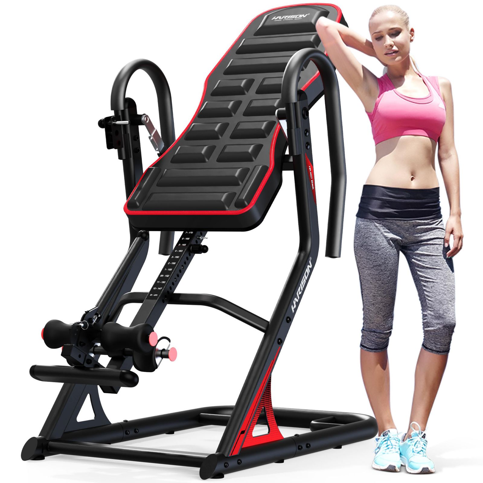 HARISON Heavy Duty Inversion Table for Back Pain Relief, 350 LBS Capacity (HRM-407)