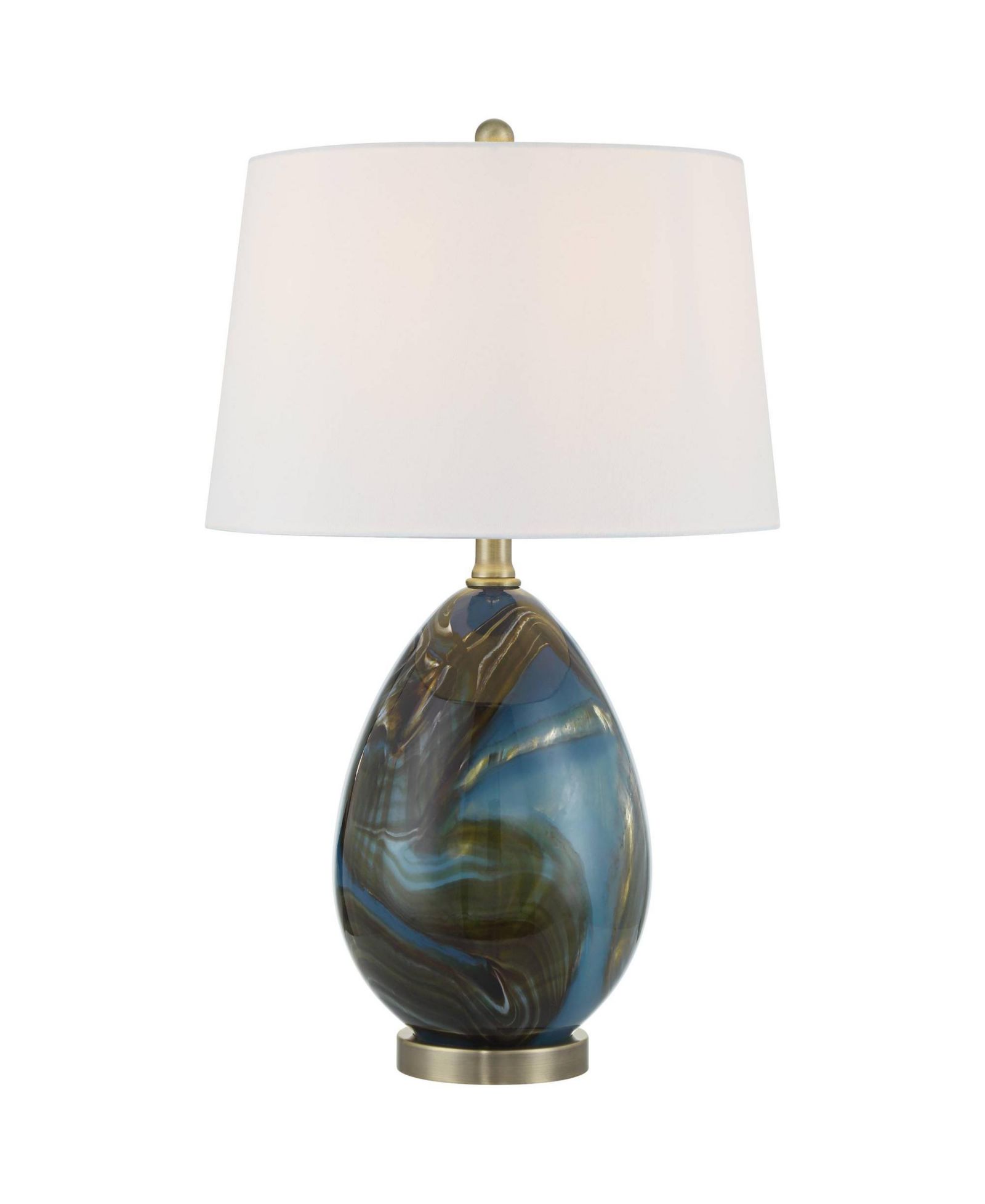 Настольная лампа 360 Lighting Swirl Blue Art Glass с диммером