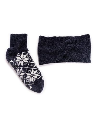 MUK LUKS Women's Chenille Sock and Headband Set