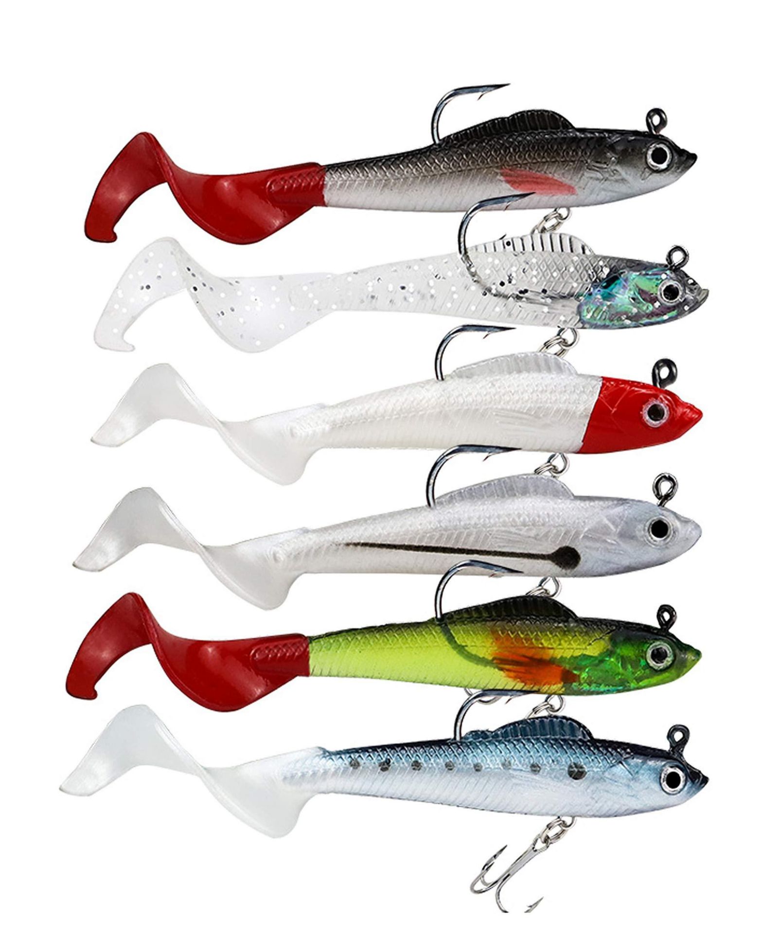 GNUADZ Bass Jig Head Soft Swimbait Plastic Fishing Lure