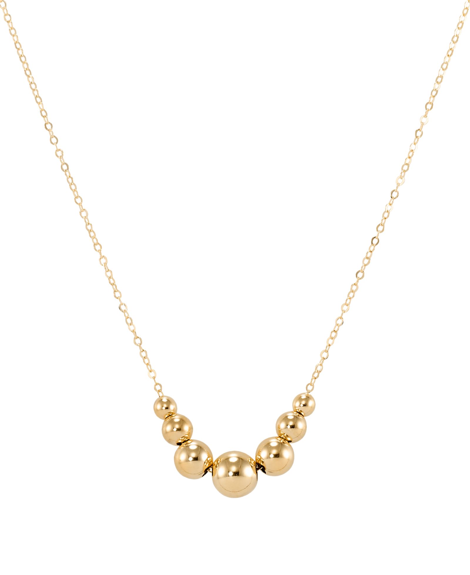 Macy's Graduated Bead Necklace in 10k Yellow Gold