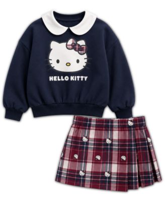 Hello Kitty Детский набор из свитшота с воротником Питер Пэн и юбки, 2 предмета, 2T-6X