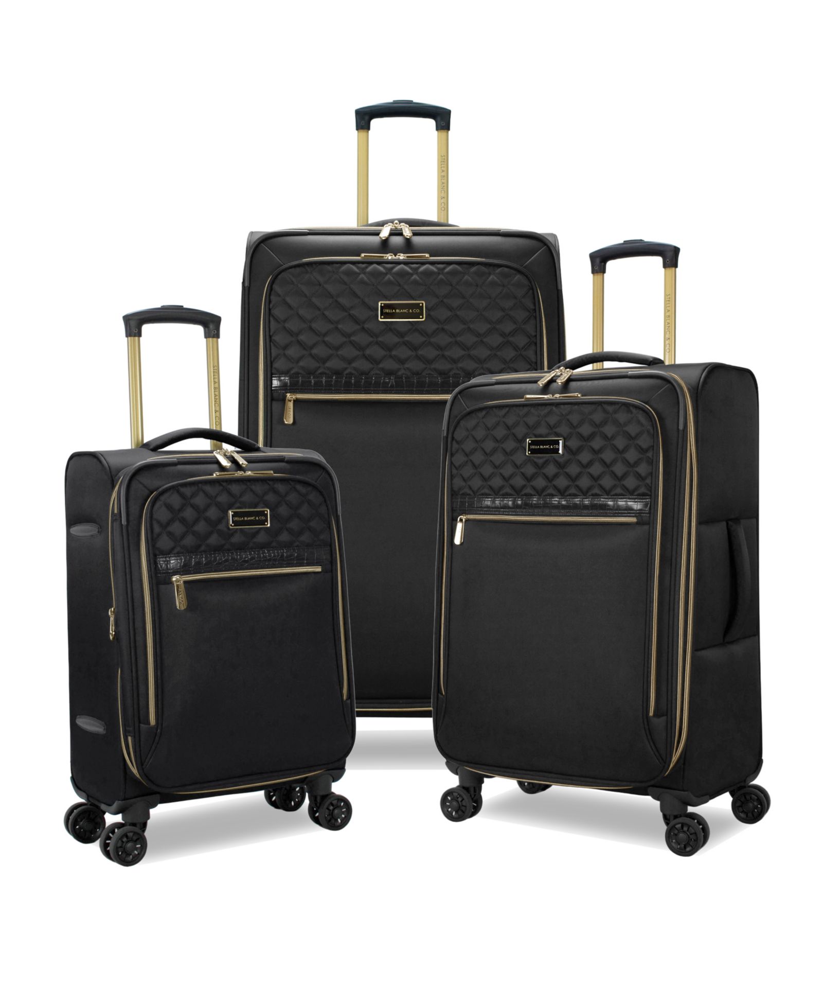 STELLA BLANC Cleo 3-Piece Softside Expandable Spinner Luggage Set