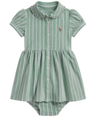 Детский комплект Polo Ralph Lauren из 2 предметов: полосаное трикотажное платье и пеленка