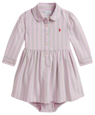 Детский комплект Polo Ralph Lauren из 2 предметов: полосатое хлопковое платье и пеленка