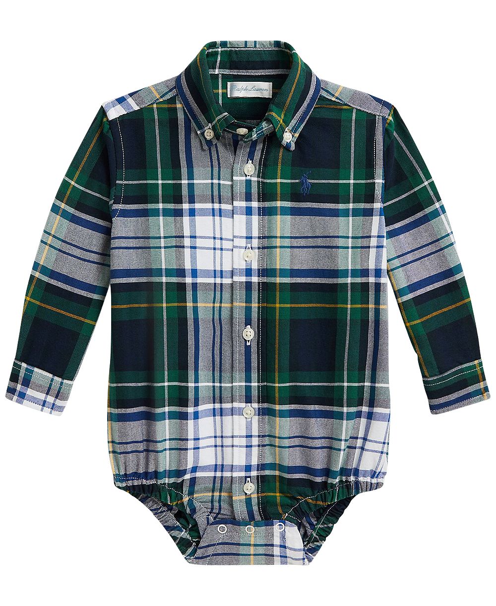 Polo Ralph Lauren детский боди из хлопка Oxford в клетку