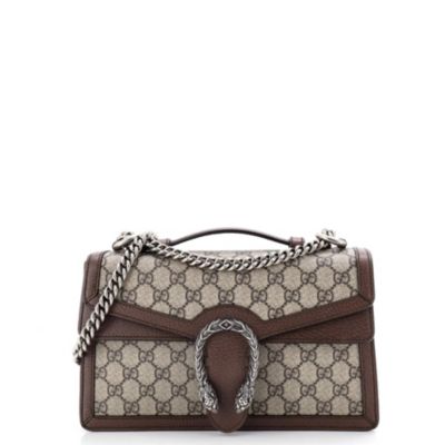 Pre-Owned Gucci Small Dionysus Top Handle Chain Bag GG Coated Canvas