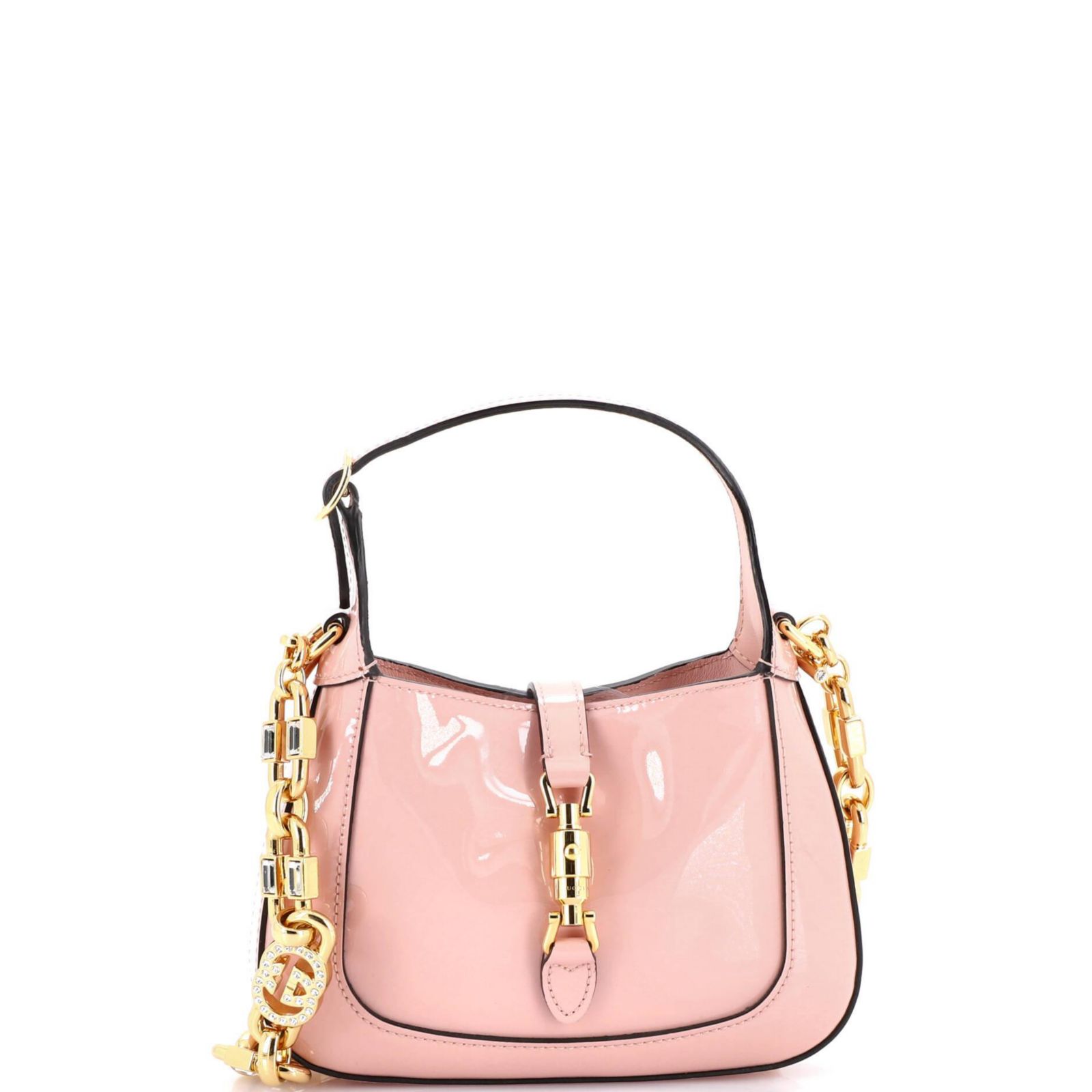 Подержанная сумка Gucci Mini Jackie 1961 Chain Hobo из лакированной кожи