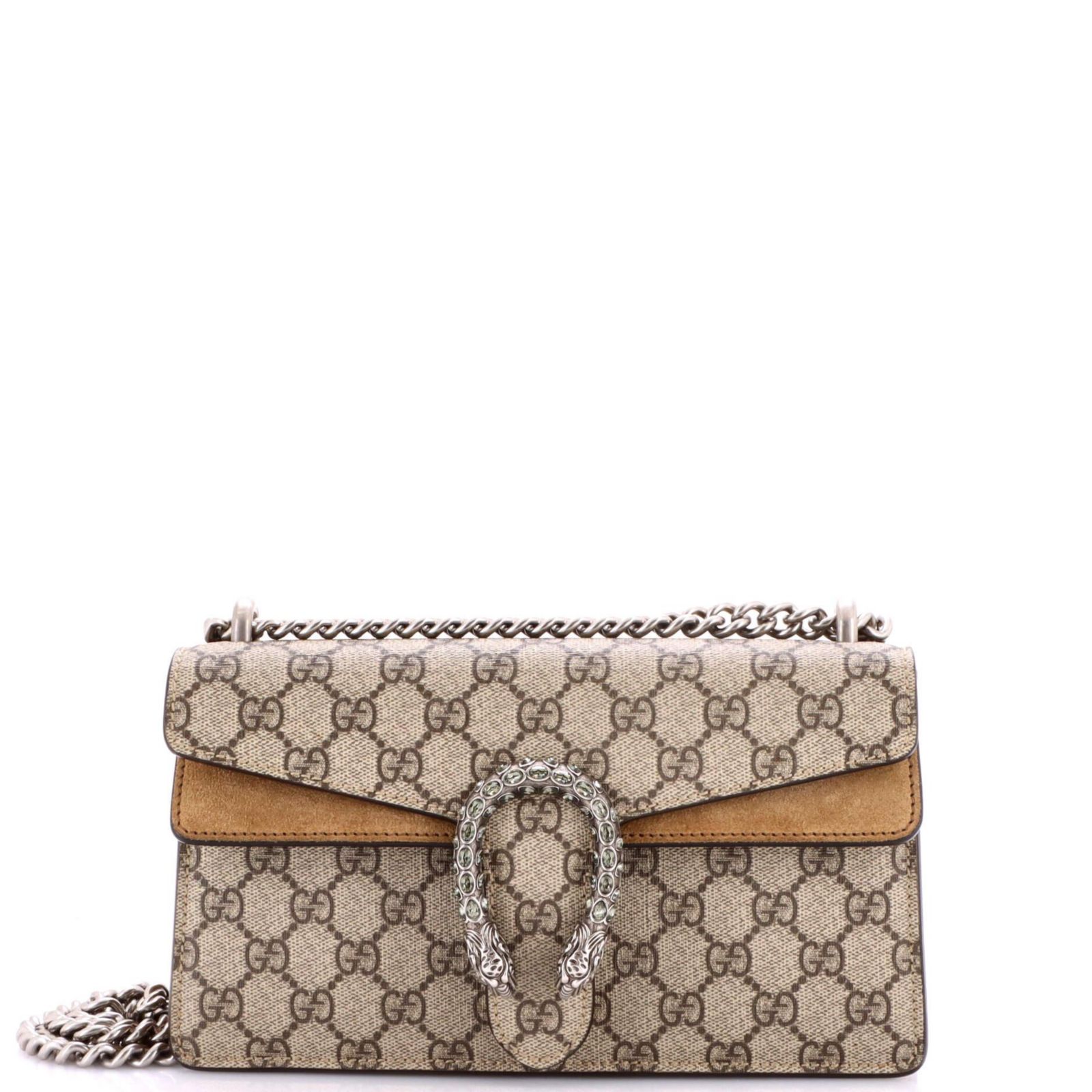 Pre-Owned Gucci Small Dionysus Bag GG Coated Canvas with Crystal Embellished Metal