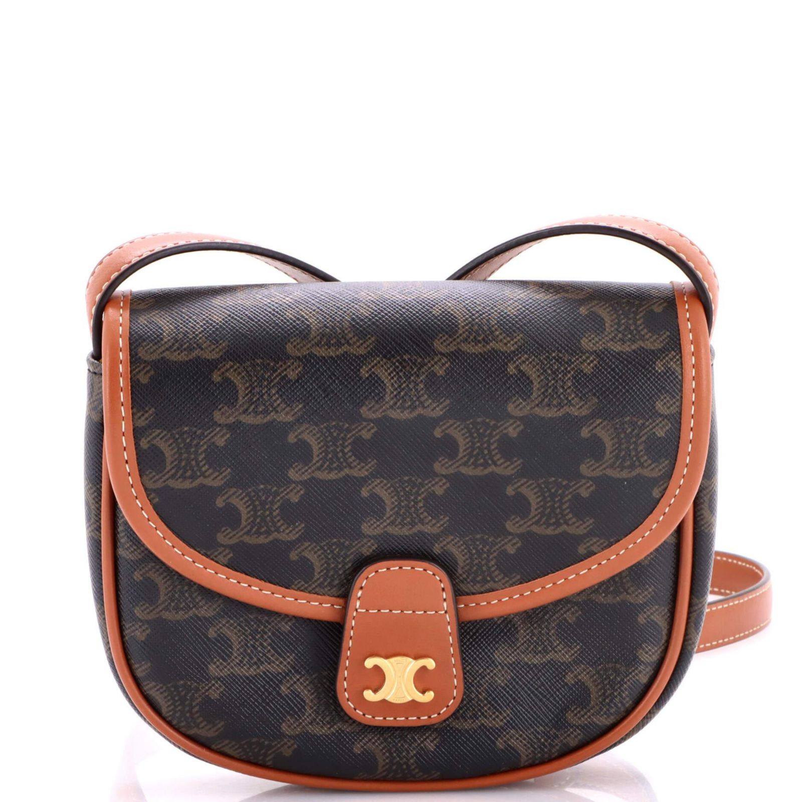 Celine Mini Besace Flap Bag Triomphe Coated Canvas, б/у
