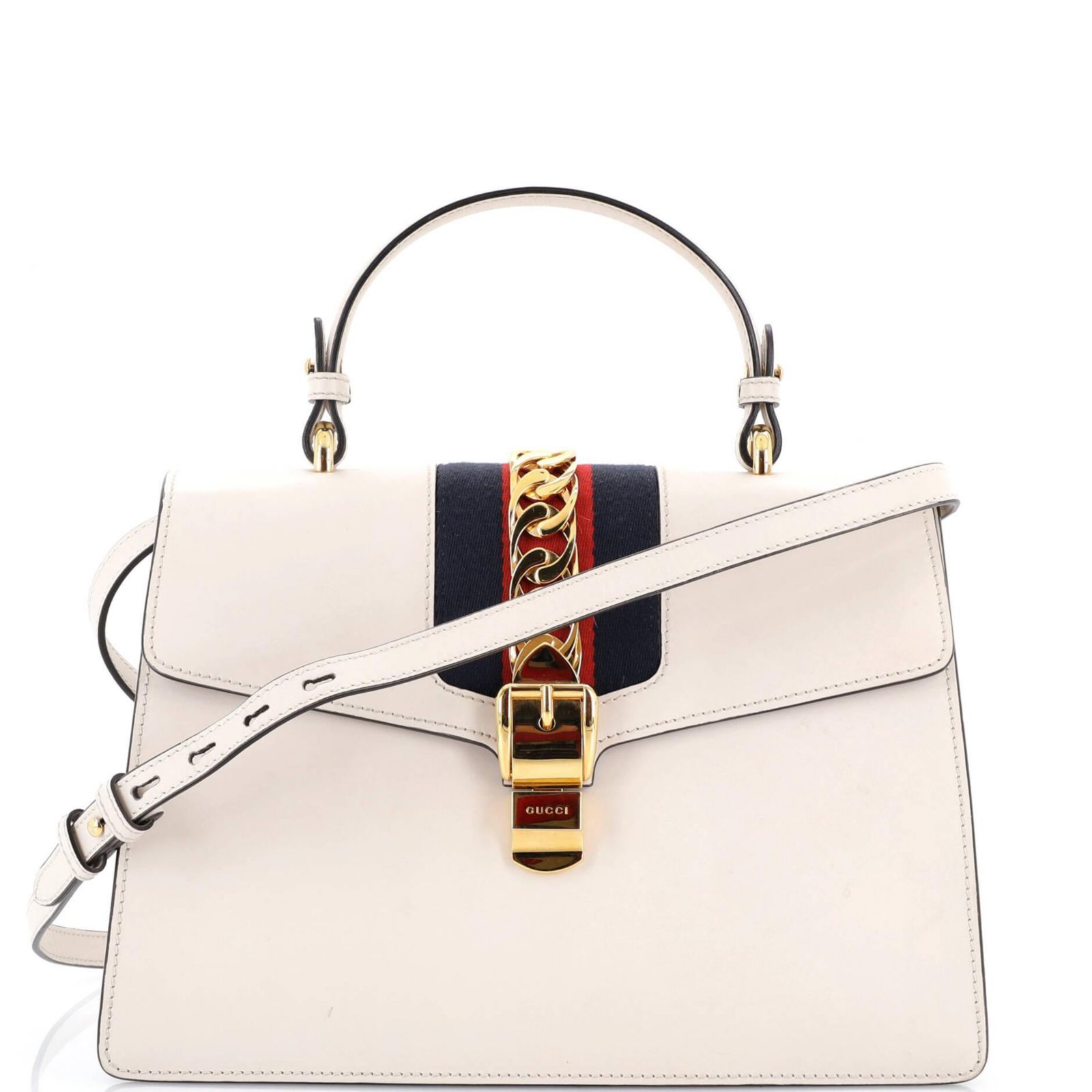 Pre-Owned Gucci Large Sylvie Top Handle Bag Leather