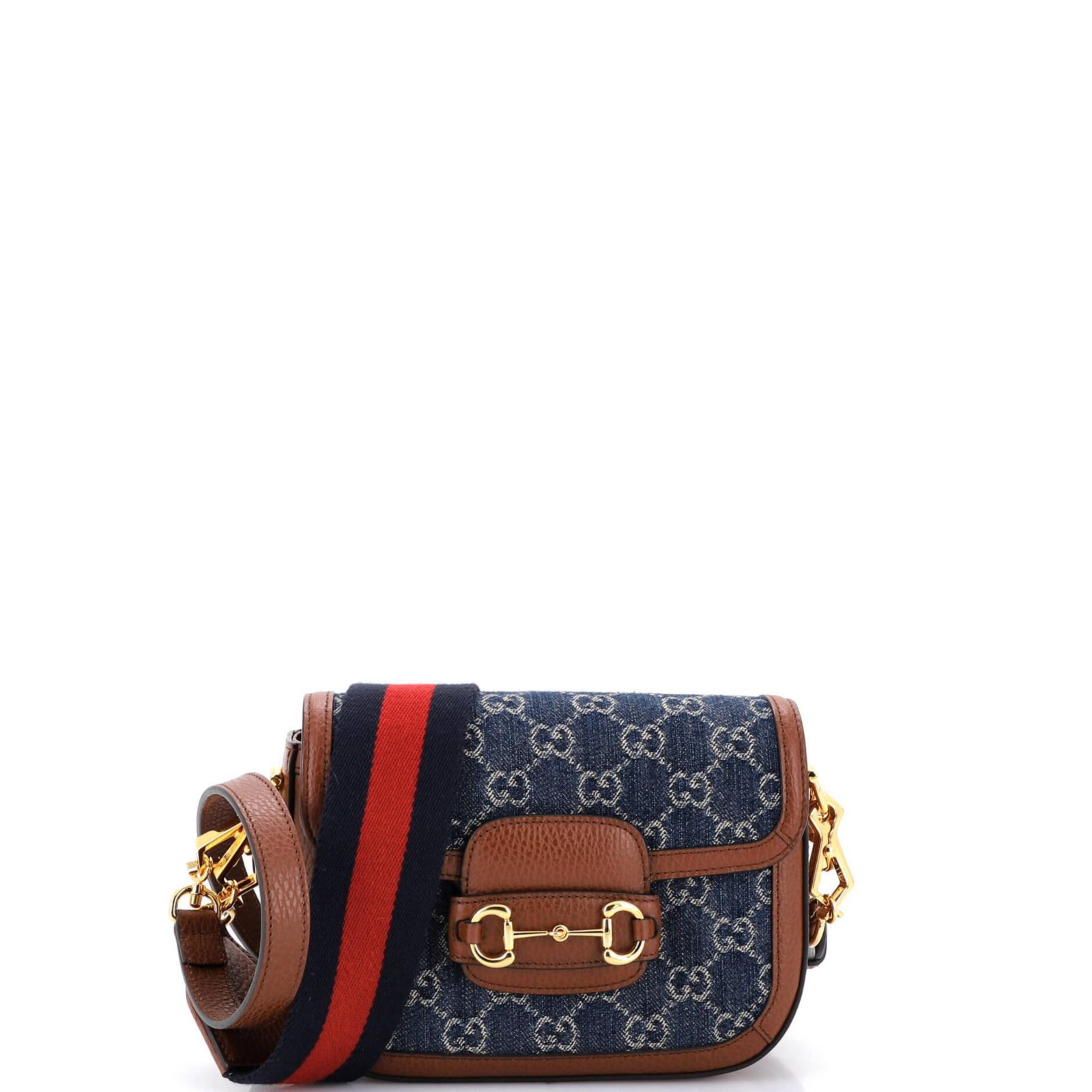 Сумка на плечо Gucci Mini Horsebit 1955 GG Denim, б/у