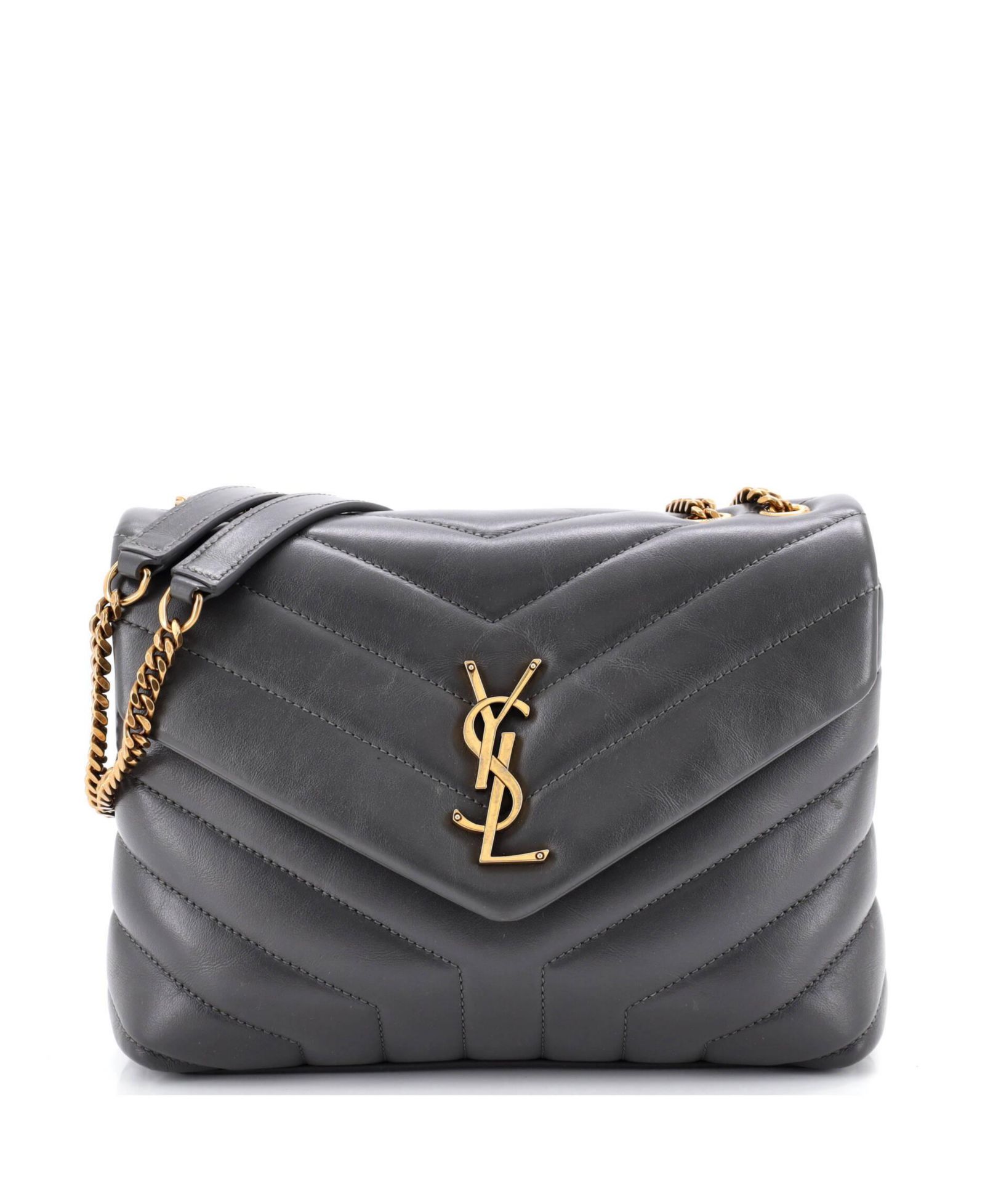 Pre-Owned Saint Laurent Small Loulou Shoulder Bag Matelasse Chevron Leather