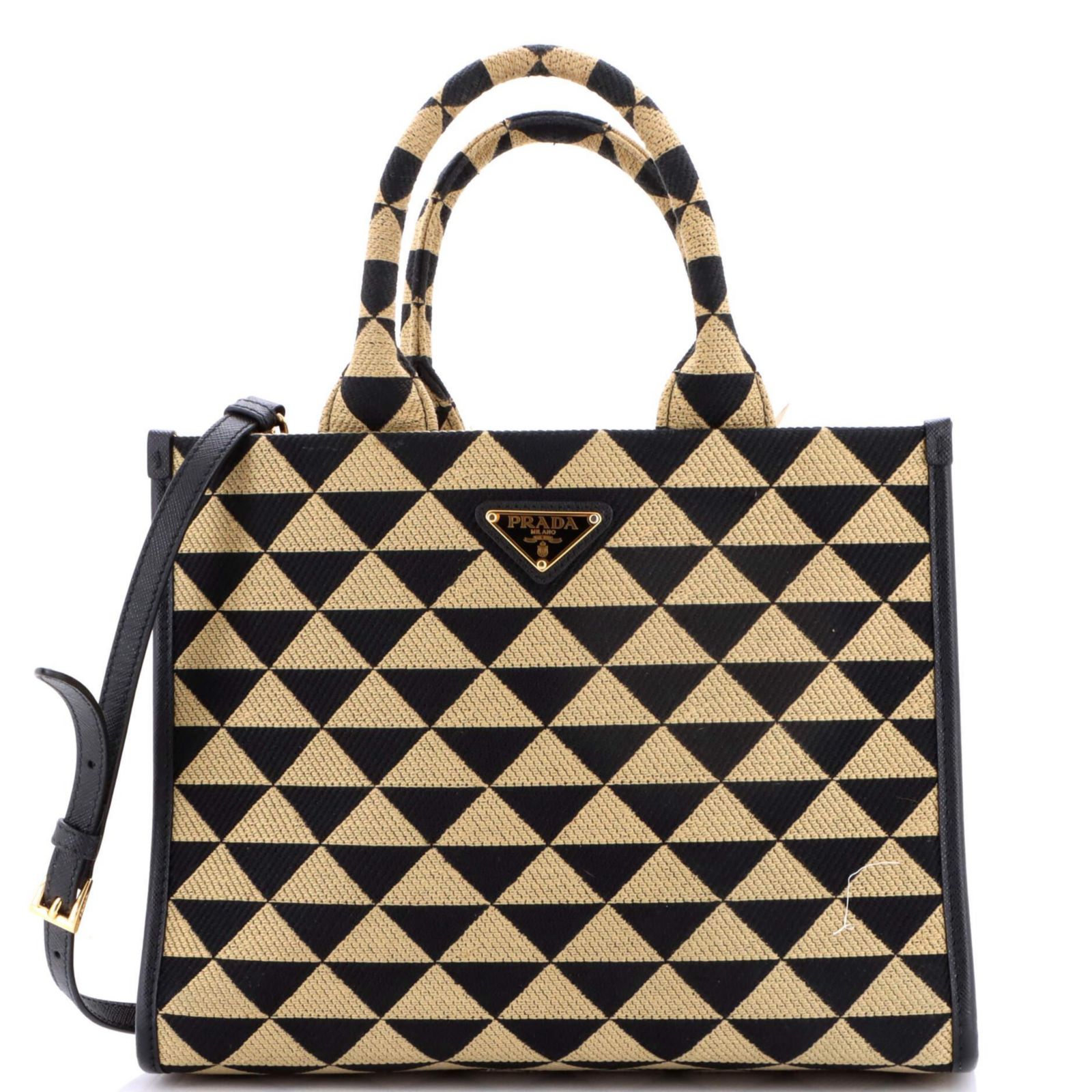 Pre-Owned Prada Small Symbole Shopper Tote Jacquard