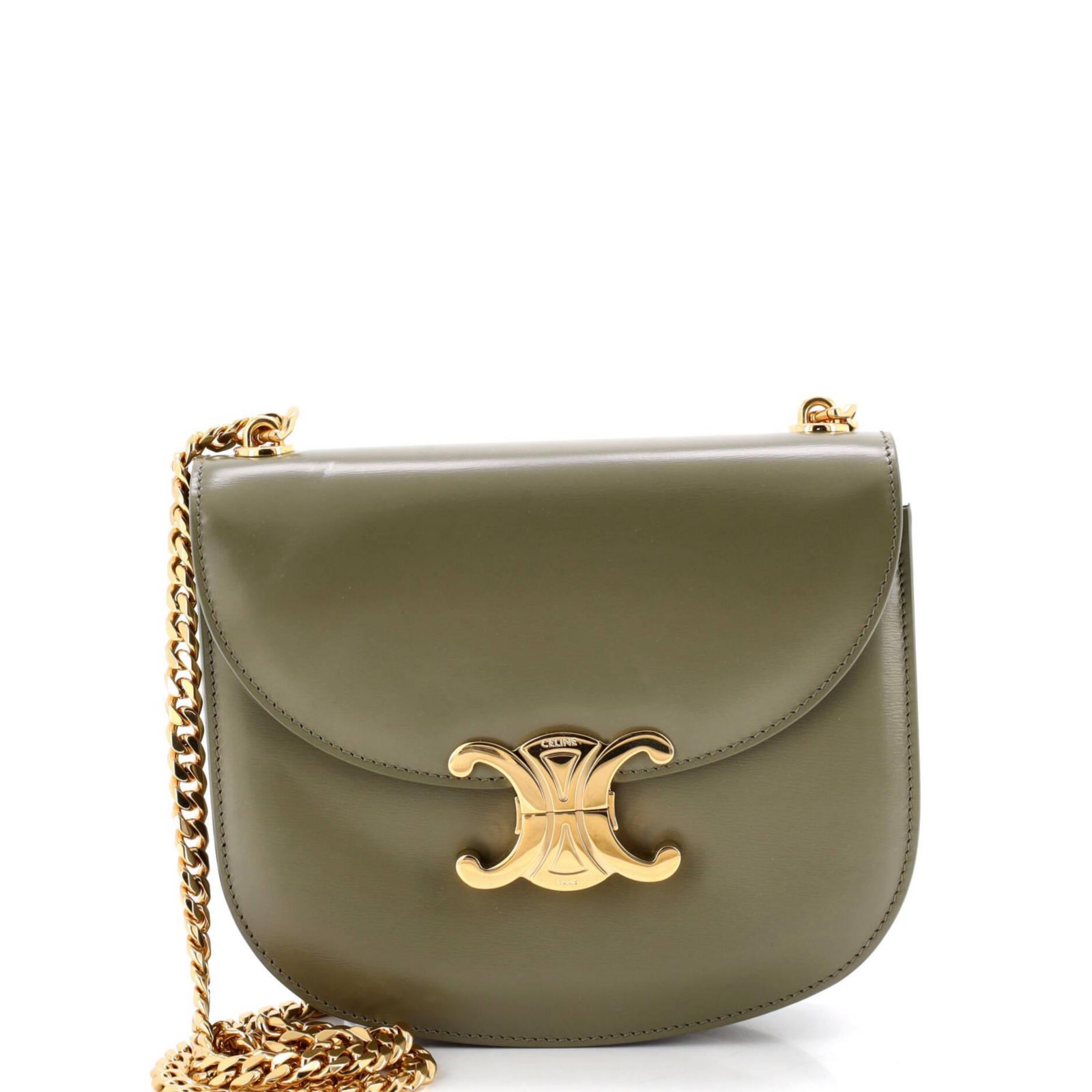 Pre-Owned Celine сумка Celine Triomphe Besace Clea Chain Flap из кожи