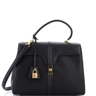 Б/у сумка Celine Medium 16 Top Handle из зернистой телячьей кожи