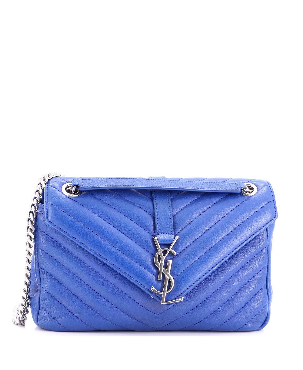 Pre-Owned Saint Laurent средняя сумка Classic Monogram Slouchy Envelope Satchel Matelasse Chevron из кожи