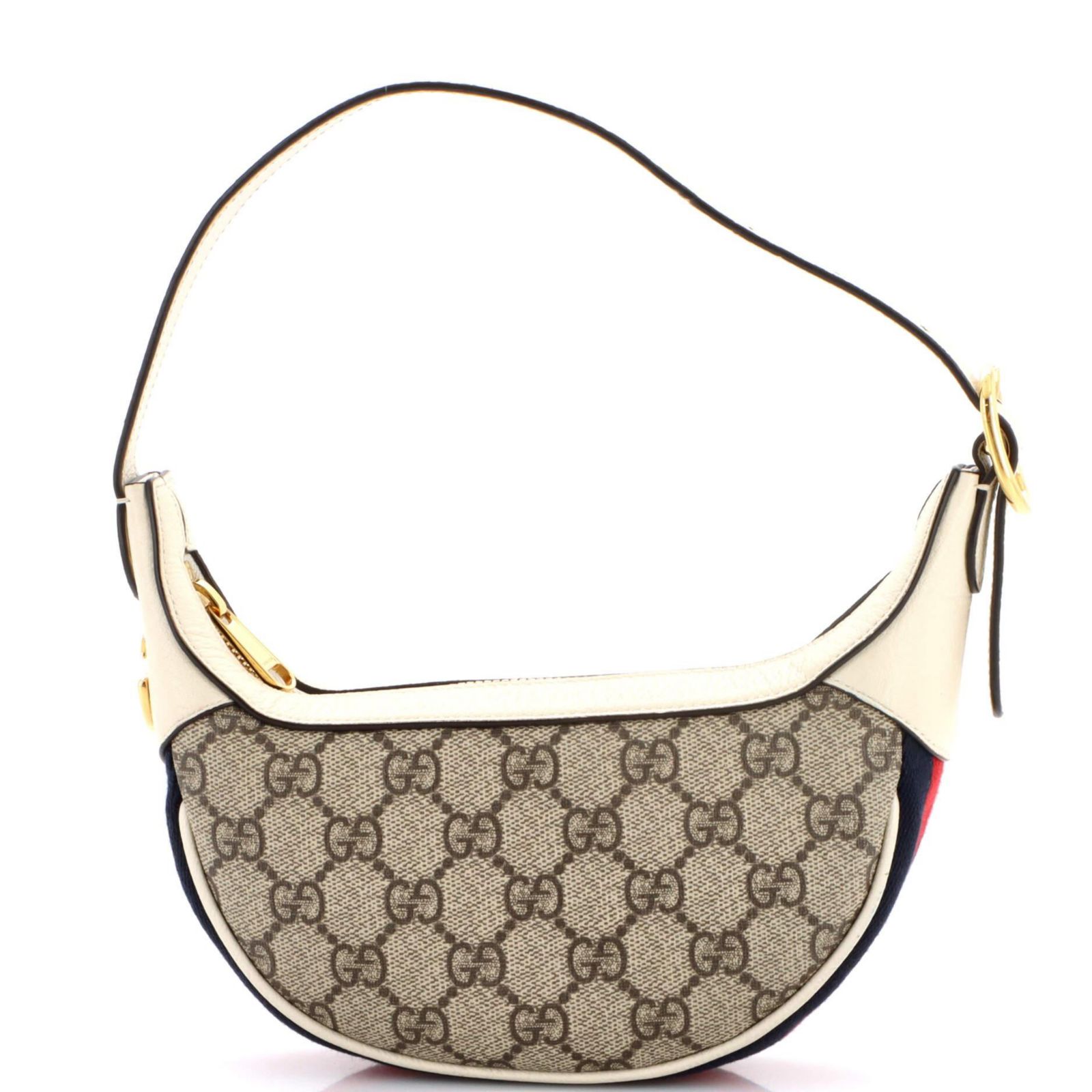 Б/у сумка Gucci Mini Ophidia Half Moon GG Coated Canvas