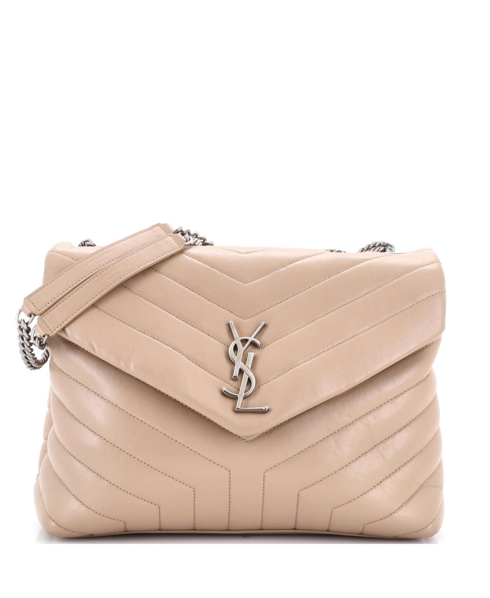 Pre-Owned Saint Laurent Medium Loulou Shoulder Bag Matelasse Chevron Leather