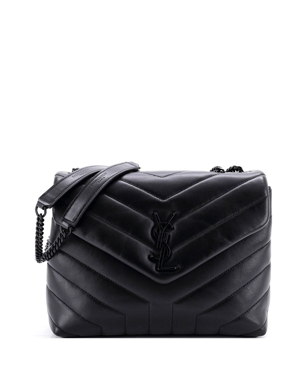 Б/у кожаная сумка Saint Laurent Small Loulou Shoulder Matelasse Chevron
