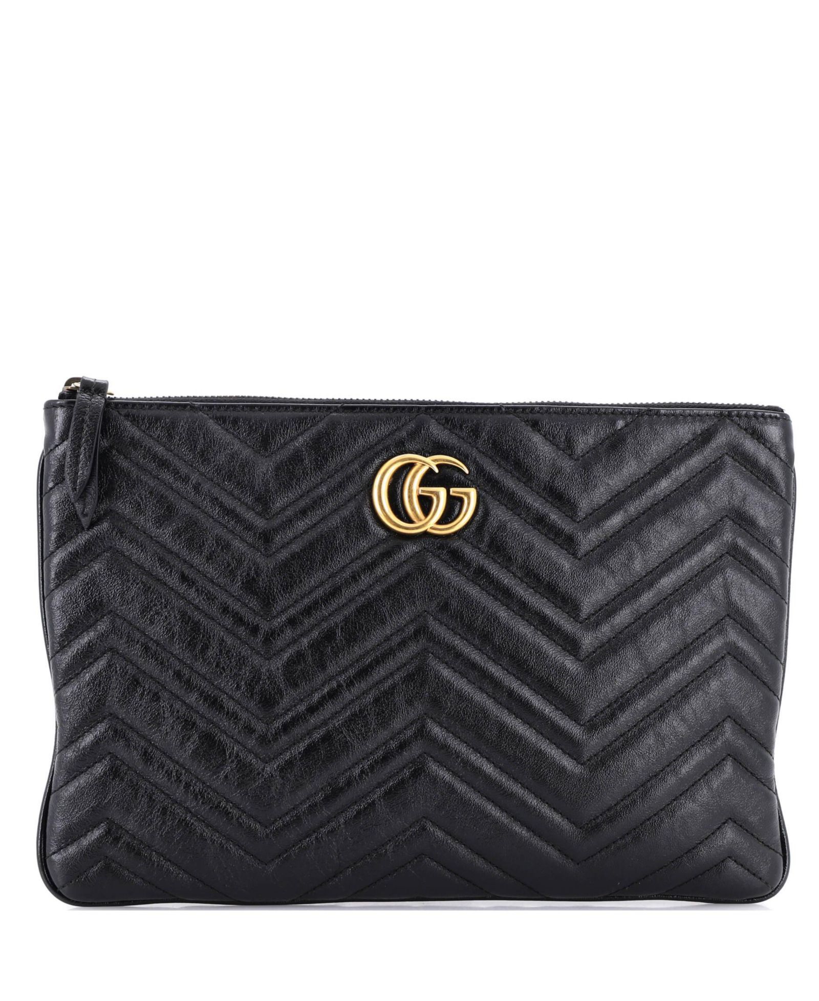 Pre-Owned Gucci GG Marmont Clutch Matelasse Leather