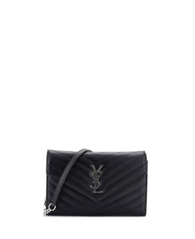 Б/у кошелек Saint Laurent Small Classic Monogram на цепочке из кожи Matelasse Chevron